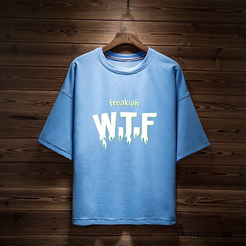 T-shirt Herr Student Ny Kortärmad Trend Toppar Lösa Gul