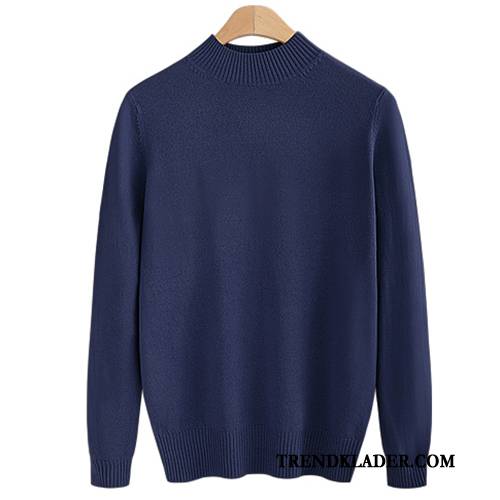 Tröja Dam Långärmad Bottenskjorta Pullover Vinter Slim Fit Stickad Tröja Vinröd Till