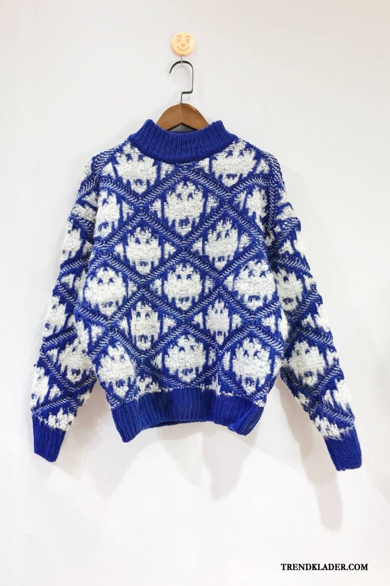 Tröja Dam Retro Lösa Juldagen Trend Pullover Ny Röd