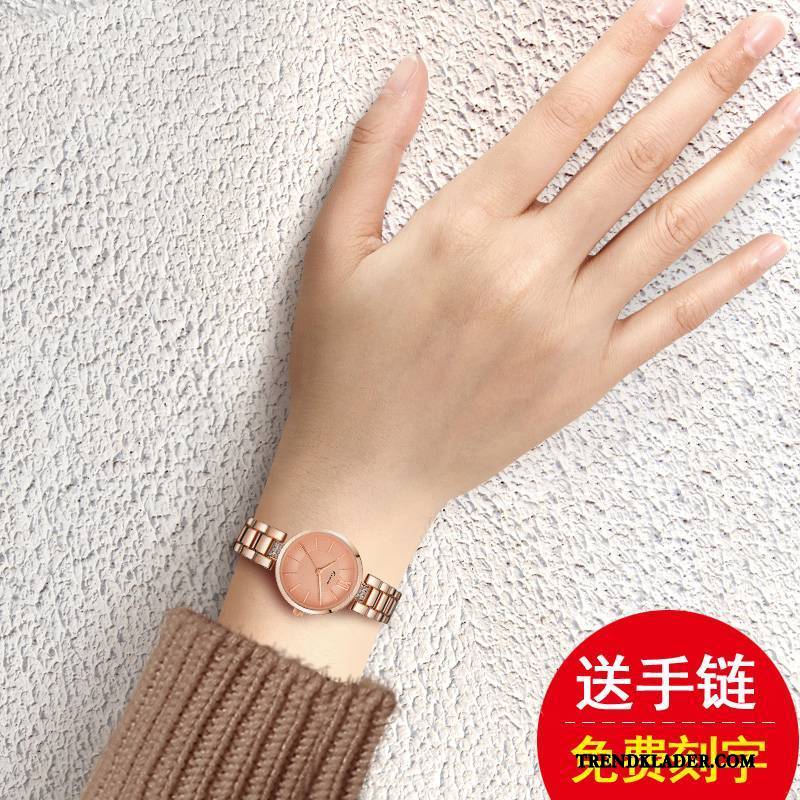 Armbandsur Dam Student Ny Enkel Casual Vattentät Elegant Guld Beige Rosa