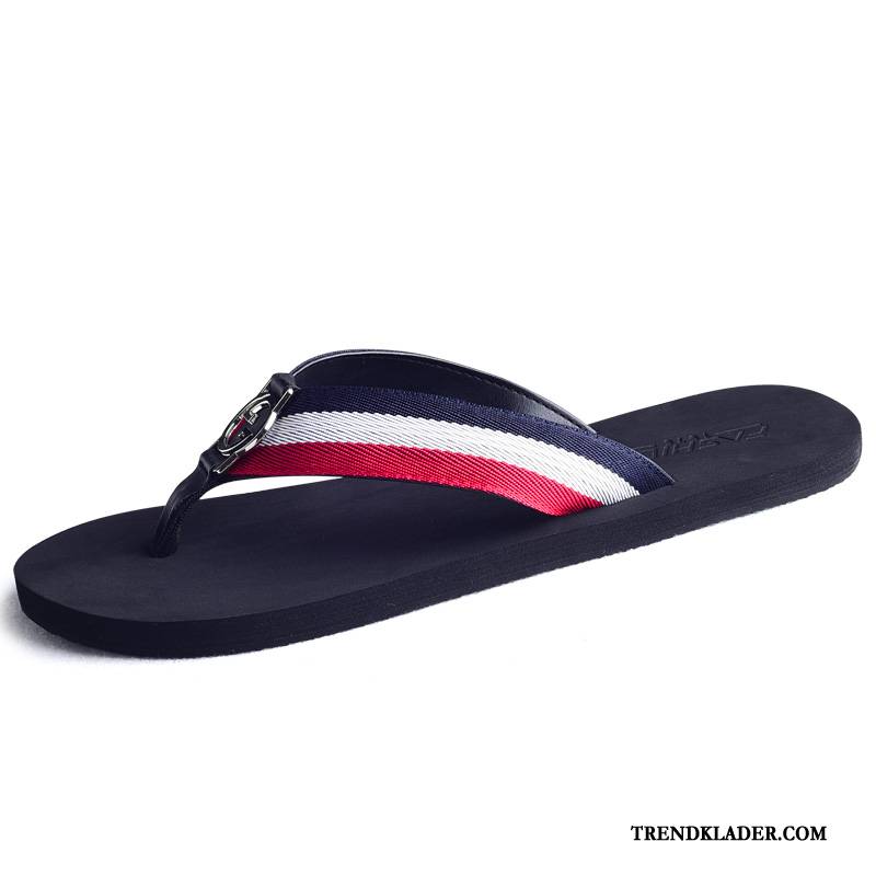 Flip Flop Herr 2018 Flip Flops Personlighet Stranden Trend Tofflor Röd Vit