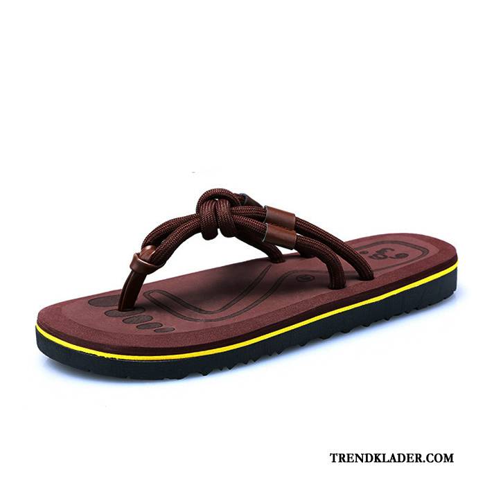 Flip Flop Herr Skor Flip Flops Tofflor Mode Stranden Sandaler Brun