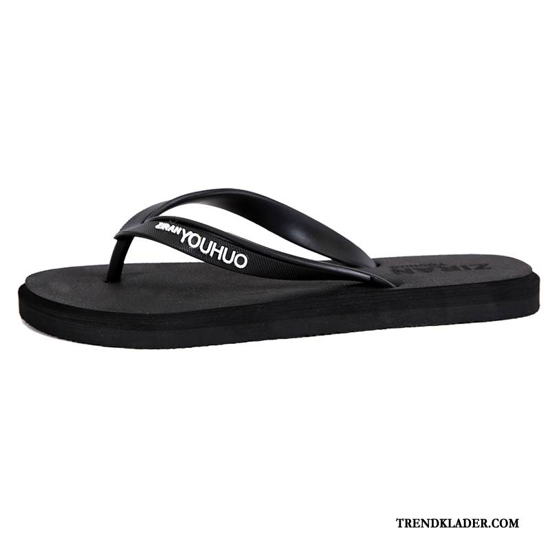 Flip Flop Herr Skor Tofflor Stranden Gummi Casual Trend Svart