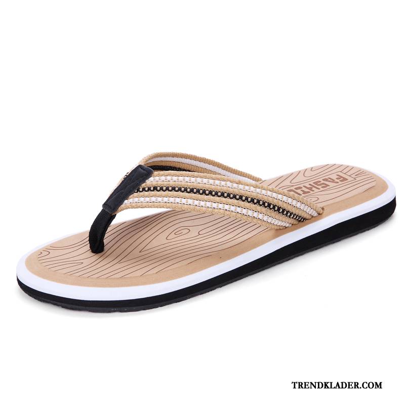 Flip Flop Herr Trend Sommar Personlighet Stranden Stor Storlek Glidskydds Khaki