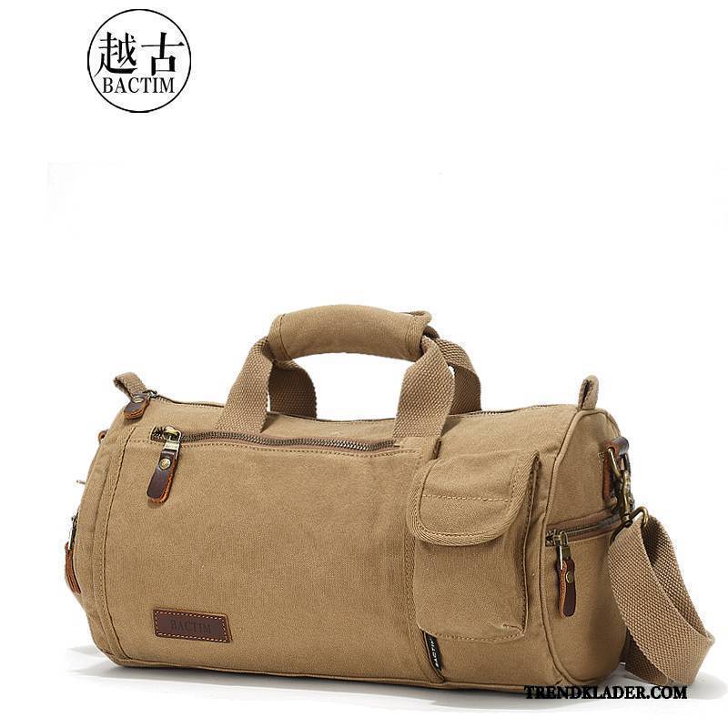 Handväska Herr Trend Ryggsäck Retro Axelremsväska Målarduk Messenger Väska Khaki