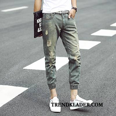 Jeans Herr Ny Sommar Hemlängtan Slim Fit Trend Vår