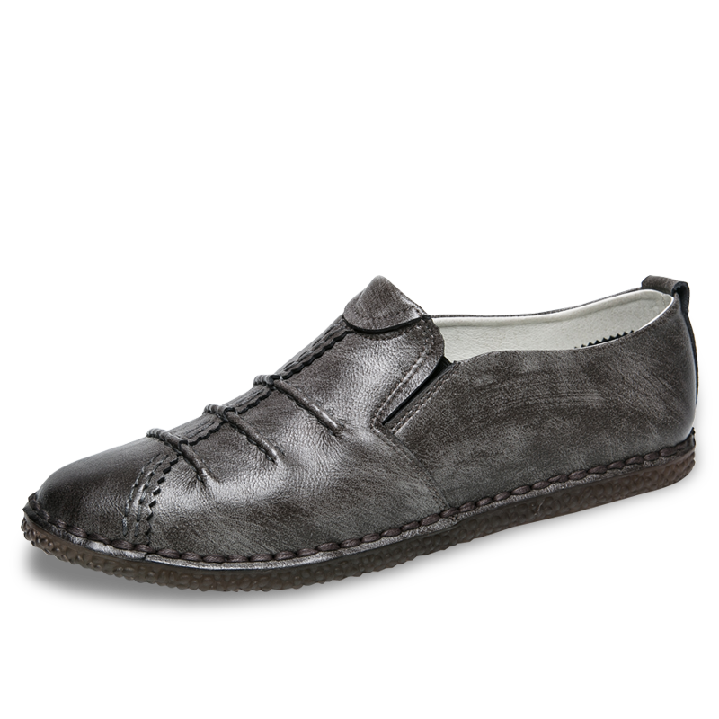 Mockasiner Herr British Trend Casual Båtskor Köra Bil Slip On Grå