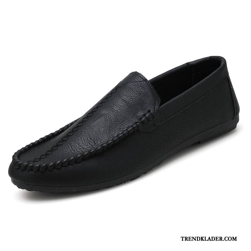 Mockasiner Herr Casual Loafer Skor Slip On Båtskor Vår Svart