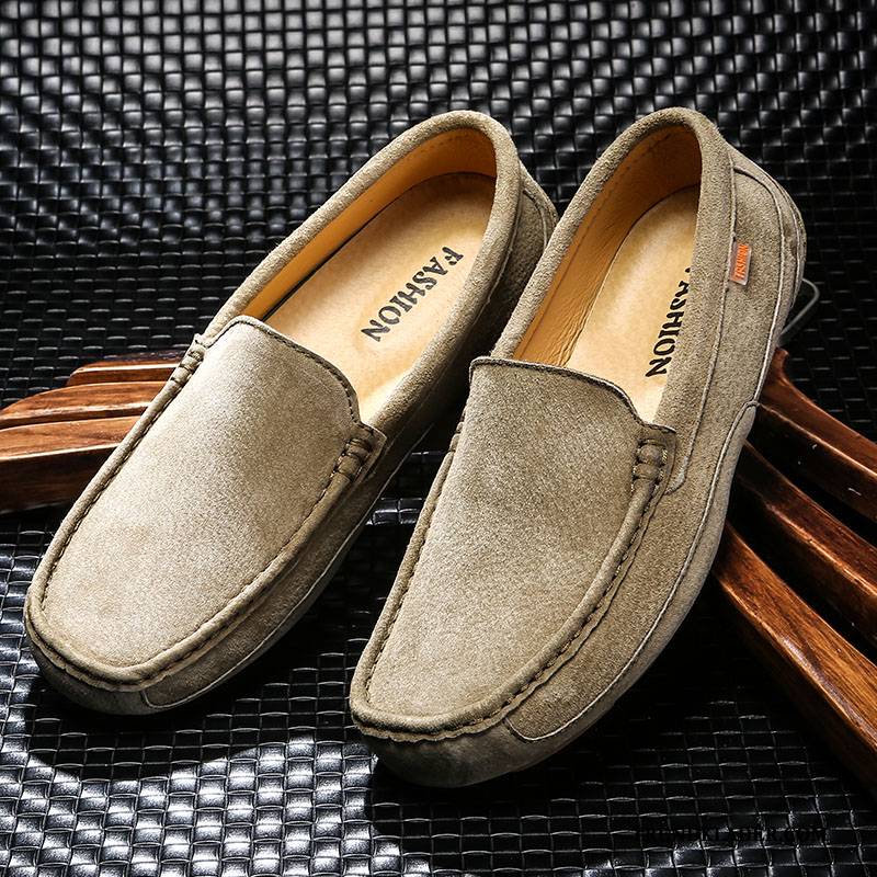 Mockasiner Herr Casual Sommar Trend Allt Matchar Slip On Skor Khaki