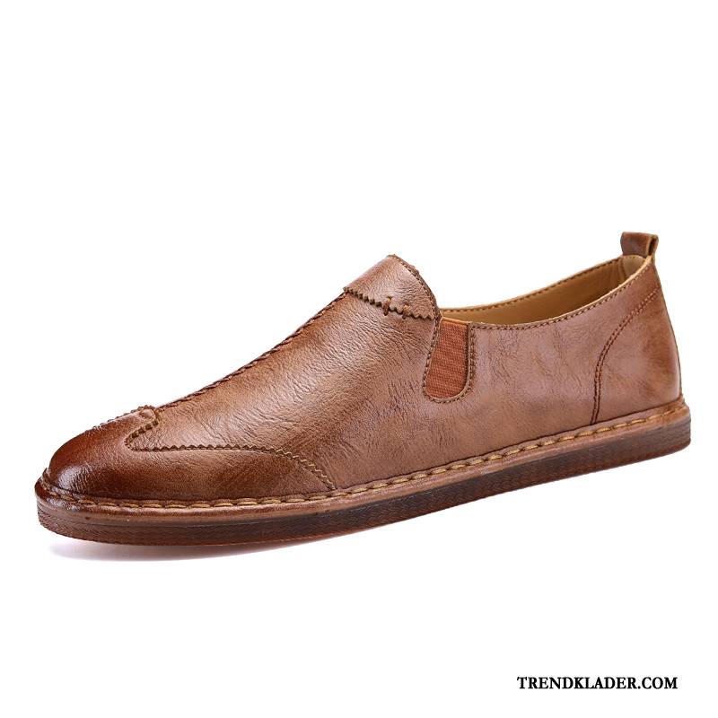 Mockasiner Herr Skor Slip On Trend Läderskor Casual Loafer Brun