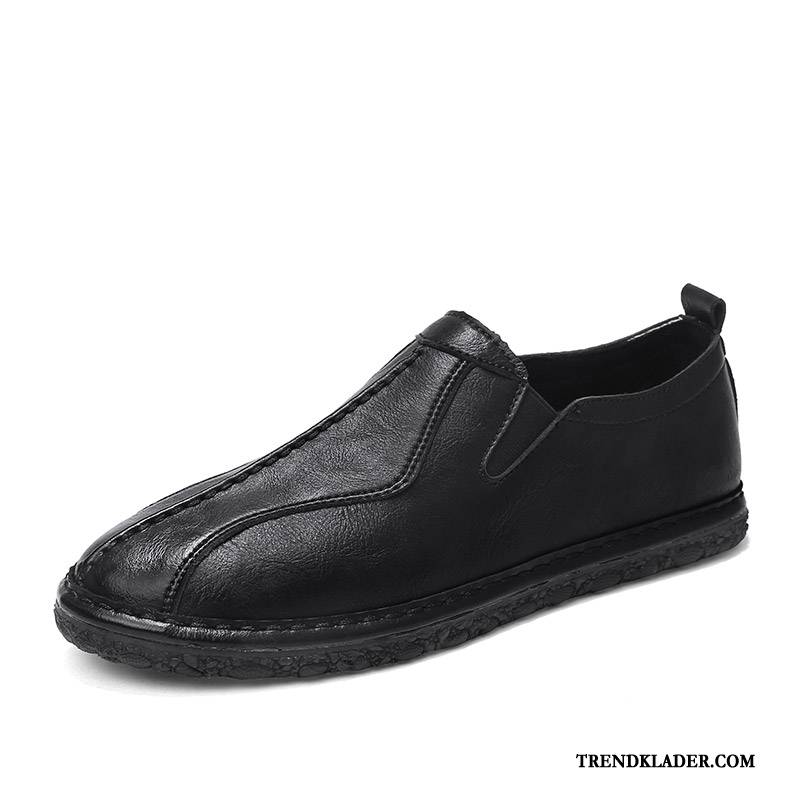 Mockasiner Herr Sommar Trend 2018 Slip On Loafer Läderskor Svart