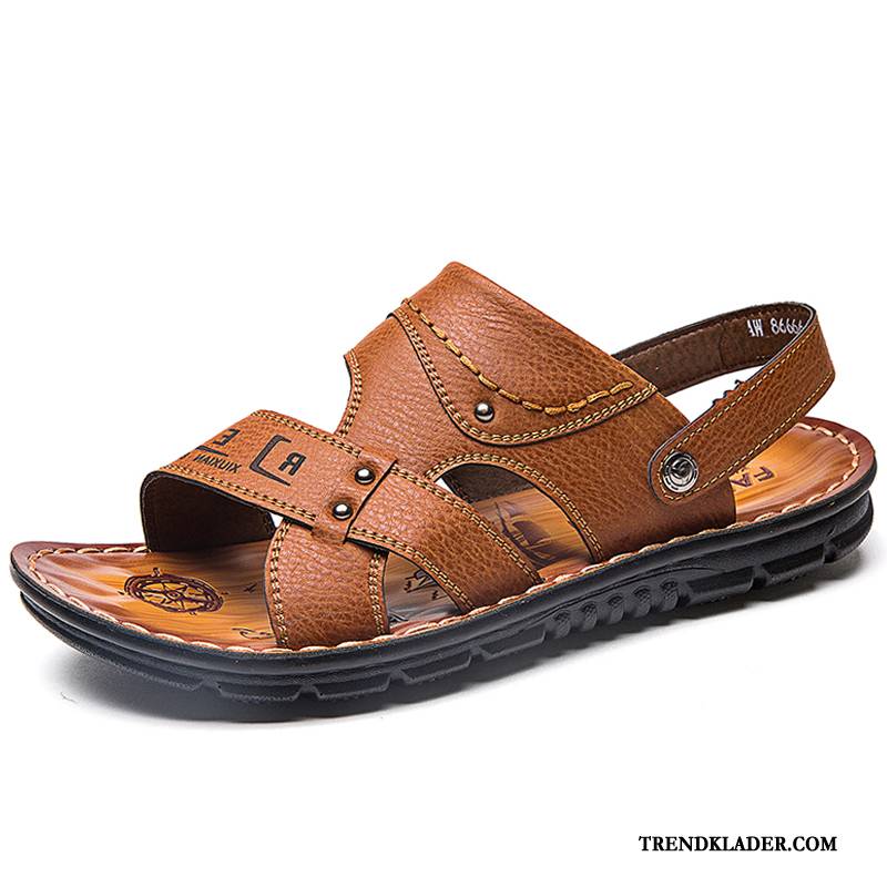 Sandaler Sandaletter Herr Tofflor Andningsbar 2018 Trend Sommar Skor Brun