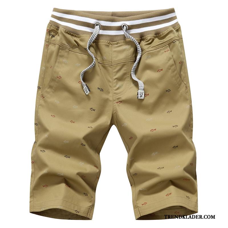 Shorts Herr Tunn Capri Byxor Löpning Sommar Bomull Kortbyxor Khaki